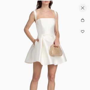 Amsale Satin Fit and Flare Cocktail Dress